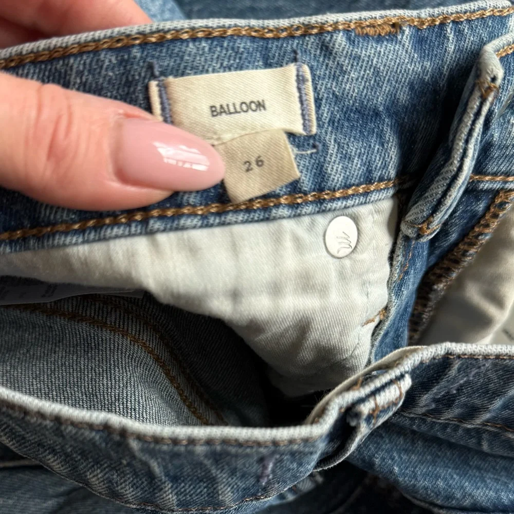 Madewell Balloon Jeans Blue High Rise, Trendy, Size 26 - Picture 12 of 14